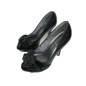 Madden Girl Lookah Black Heels Size 7 Peep Toe